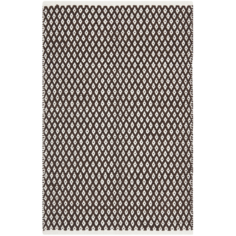 Mckenna Geometric Cotton Hand Woven Area Rug, Rectangle 76 x 122 cm
