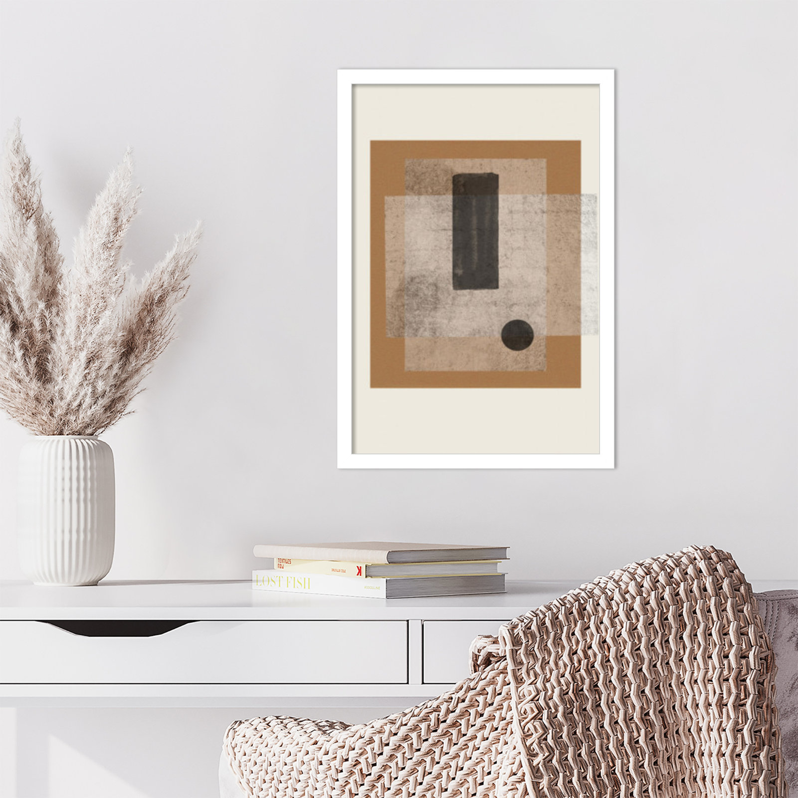 Riverwalk "Composition III" Print, 21" H x 15" W, White