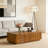 47'' Rectangular Coffee Table With Storage Mid-Century Farmhouse Style Square Spiral Grain Walnut Coffee Tables For Living Room Coffee Table With 2 Drawers-1567565774