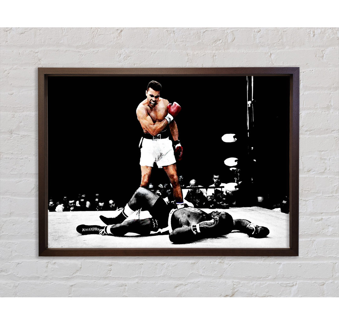 Muhammad Ali Knock Down - Einzelner Bilderrahmen Kunstdrucke auf Leinwand