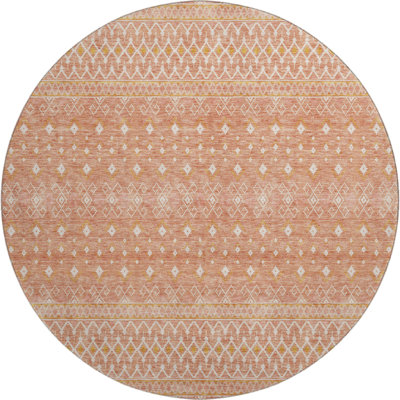 Premium Machine Washable Prisco Salmon Rug