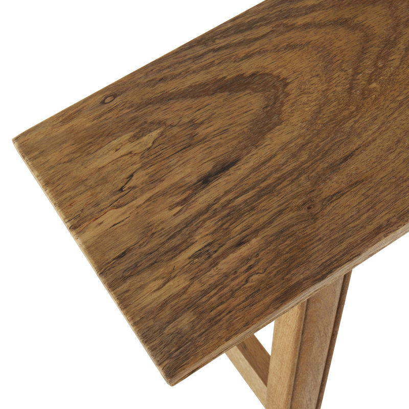 Banc brun en bois de manguier fabriqué à la main, H 18,88 po x l 47,25 po x P 7,88 po