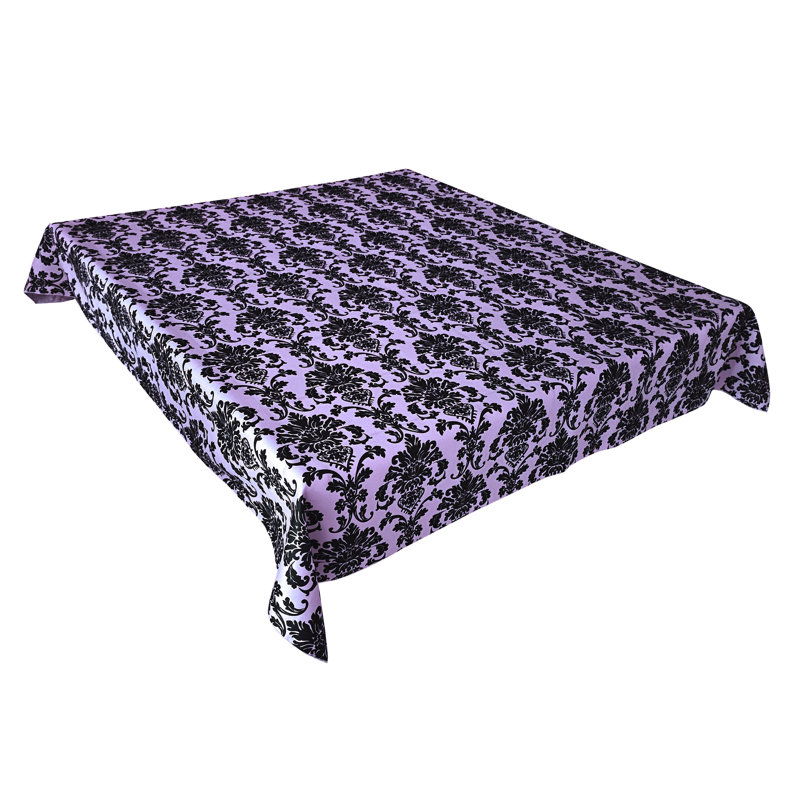 Floral Poplin Damask Tablecloths, Lavender, 84" Rectangle