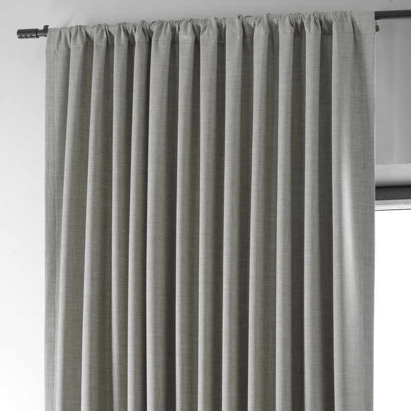 Dondie Extra Wide Performance Polyester Hotel Blackout Curtains - Single Panel Drapes, 100" W x 84" L, Dark Beige