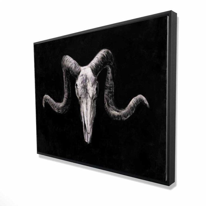 Skeleton Skulls Grunge Style Canvas | Gray Framed Living Room Decor