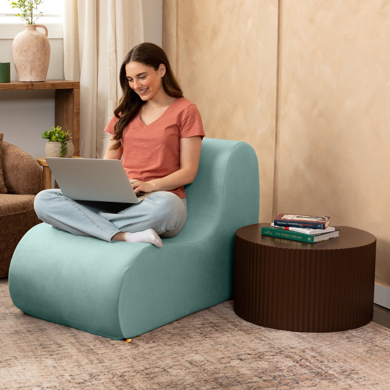 Fauteuil d'appoint en L Syera, Bleu