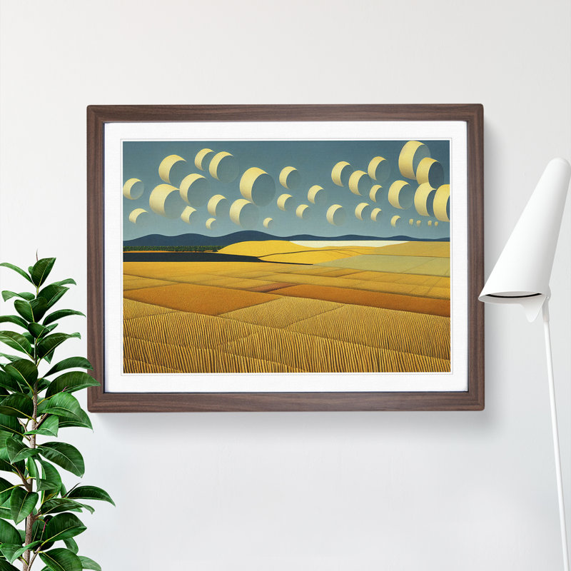 Evolving Wheat Field - Framed Print, 34cm H x 46cm W x 2cm D, Walnut