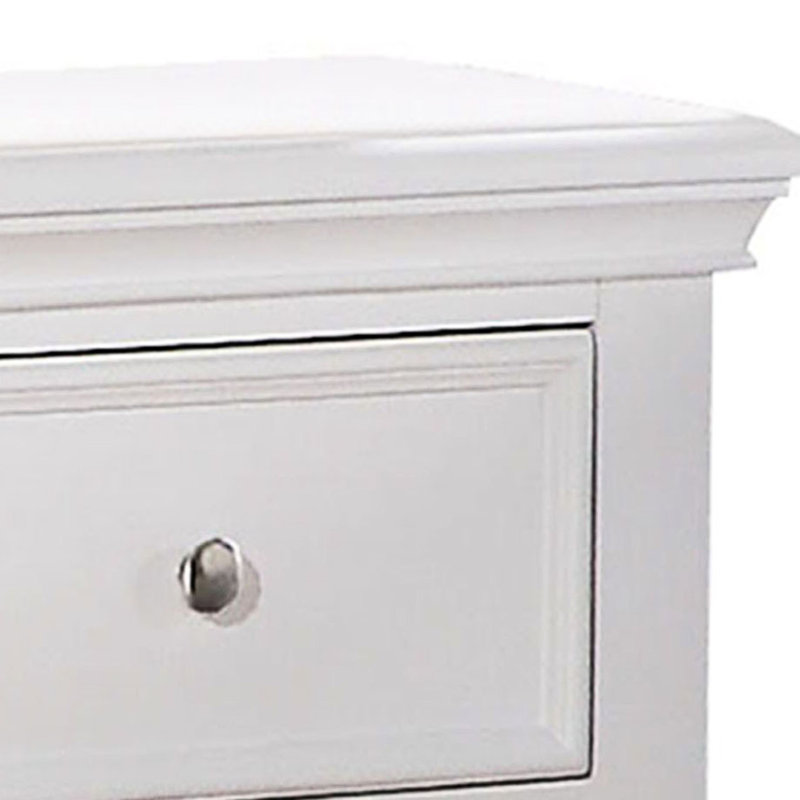 Table de chevet pour chambre à coucher de couleur blanche avec 1 tiroir et tablette inférieure