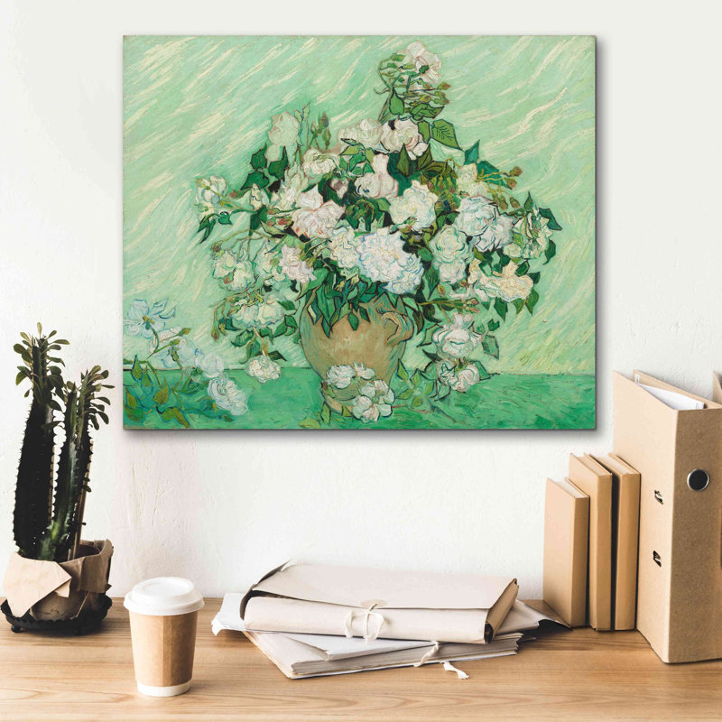 «Roses» par Vincent Van Gogh, estampe numérique sur toile, H 20 po x l 24 po x P 0,75 po