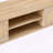 Rattan TV Cabinet with Sliding Doors and Solid Wood Legs
