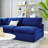 Commix Down Filled Overstuffed Velvet 5-Piece Sectional Sofa-9871009