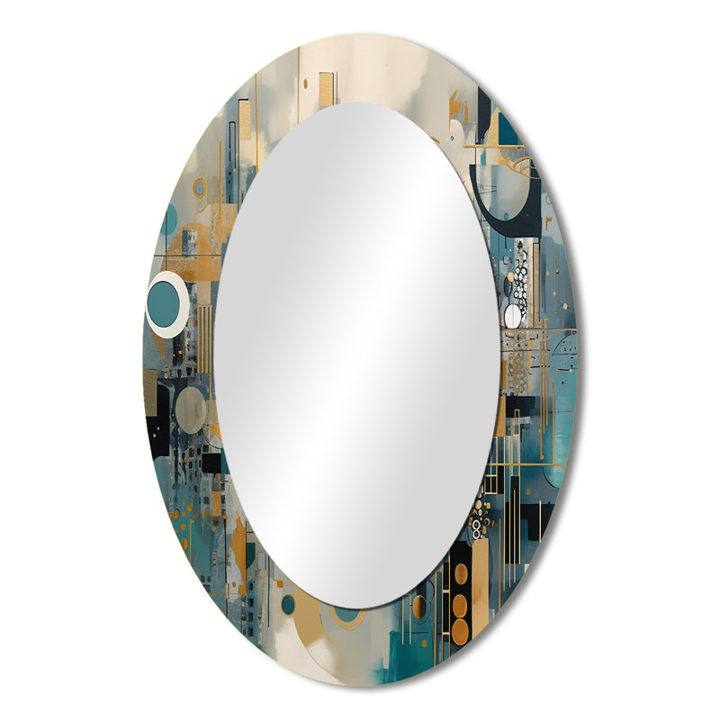 Transcendent Reality V - Miroir mural ovale moderne, 36 po x 24 po
