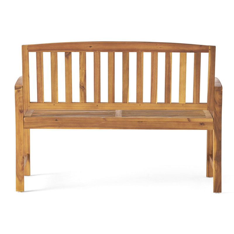 Banc d'extérieur en bois avec finition, améliore l'espace, l 48,50 po x P 24,96 po, H 35,24 po, capacité de poids de 250 lb. Patio pour utilisation, décoration, capacité de poids