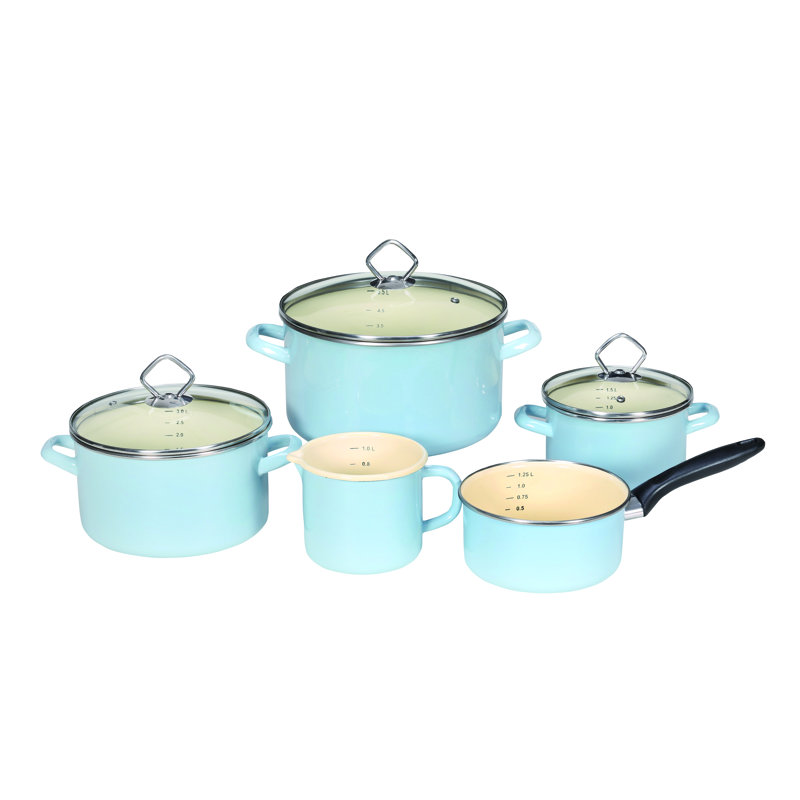 Krüger Enamel Set Sylt 5 Pieces, Blue