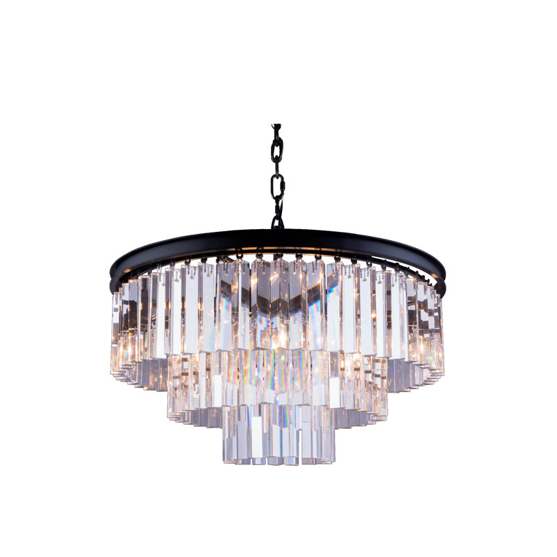 Yazmin 9 - Light Crystal Pendant, Crystal (Clear), Mocha Brown