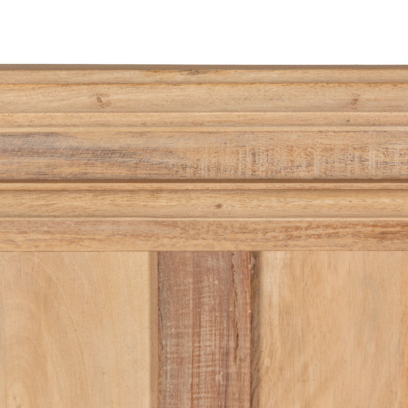 Buffet deux pièces en bois recyclé et métal avec huit tablettes
