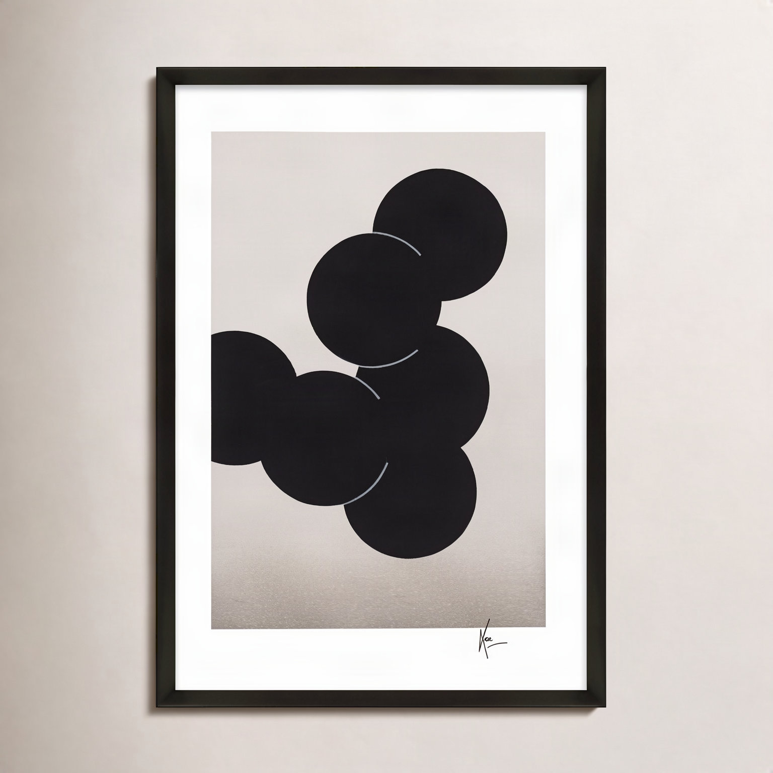 Orbit by Lee Lessem, 25" H x 17.5" W x 1.25" D, Black