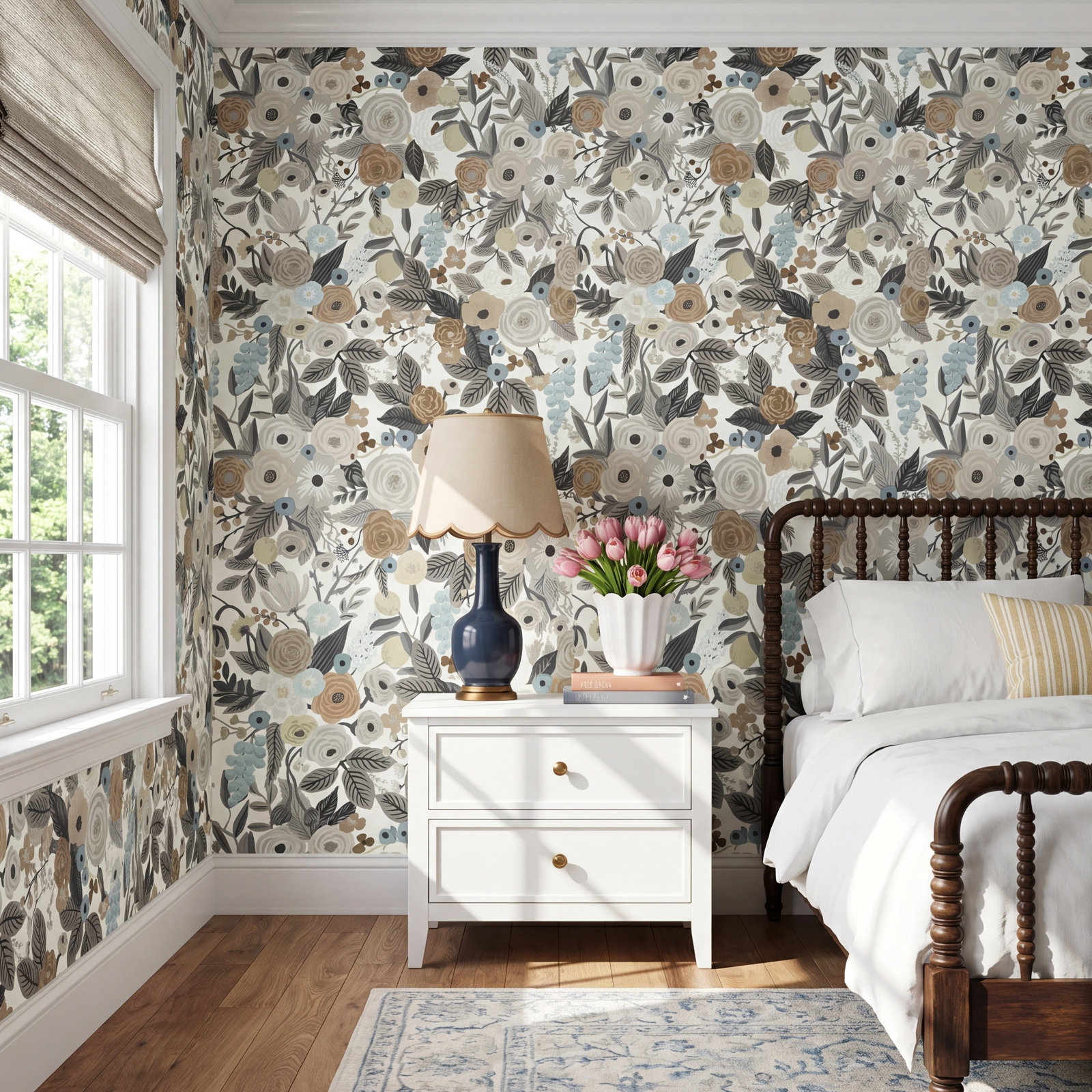 Garden Party Wallpaper Roll, Brown/Beige