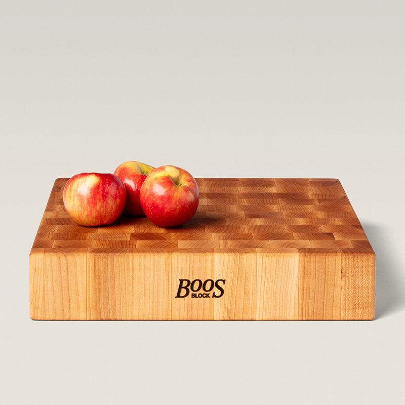 John Boos Chinese Cutting Board 3" End Grain Reversible, Maple, 15'' x 15''