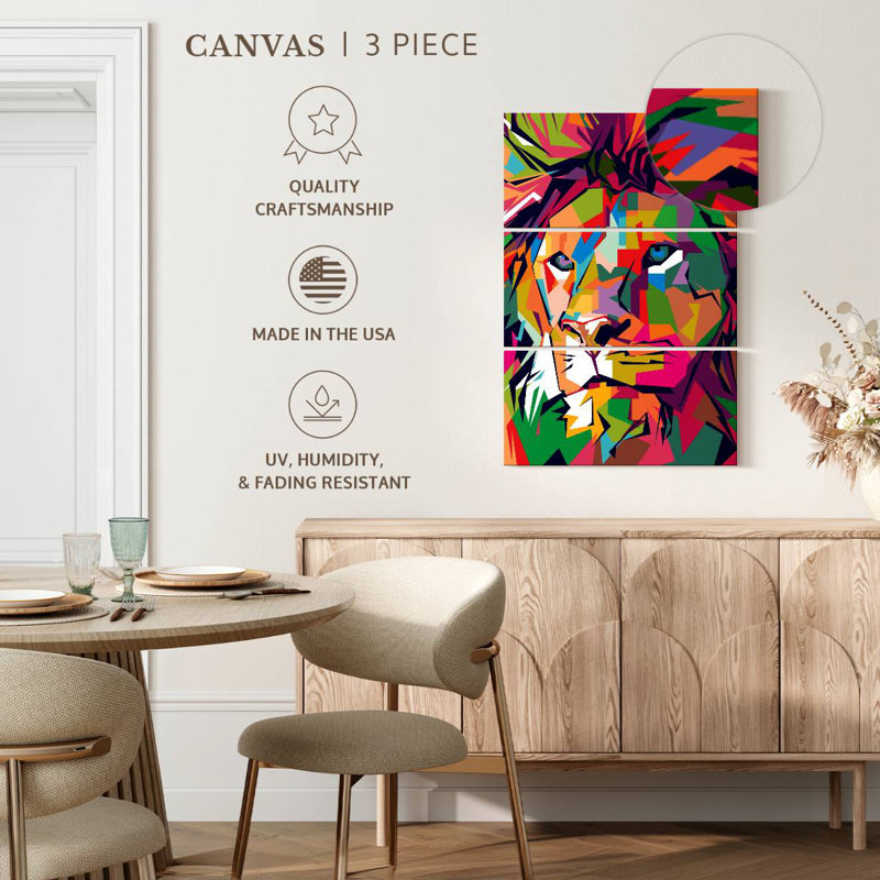 Brampt Lion Abstract Colors, 65" H x 42" W