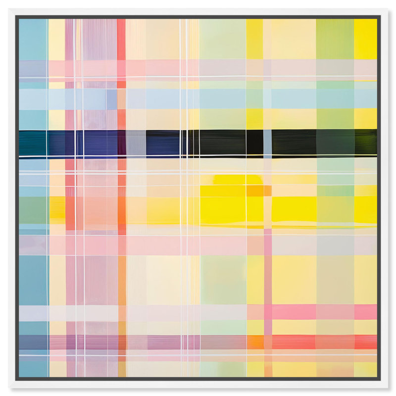 Impression sur toile Urban Plaid II par Art Remedy, H 12 po x l 12 po, Cadre argenté