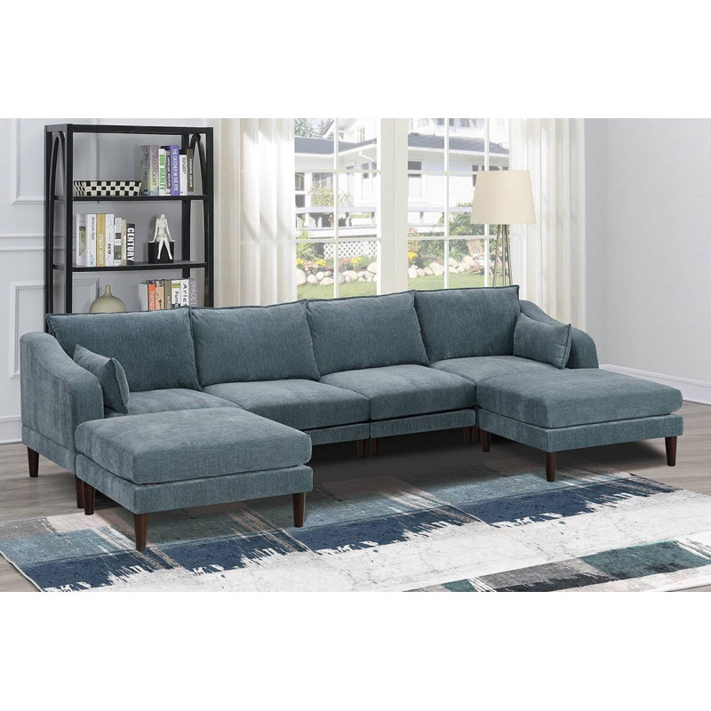Kaiayyi Upholstered U-Shaped Sectional Symmetrical, Mineral