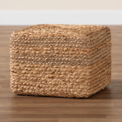 Aadesh Solid Wood Seagrass Accent Stool