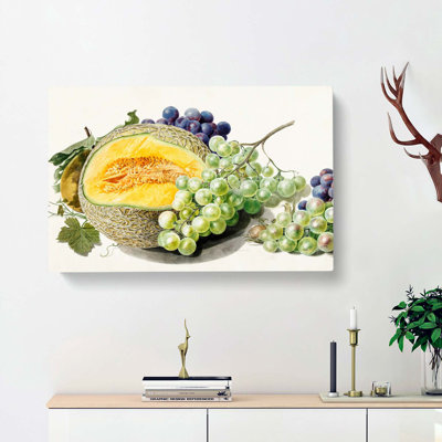 Grapes & Melon by Michiel Van Huysum - Wrapped Canvas Painting