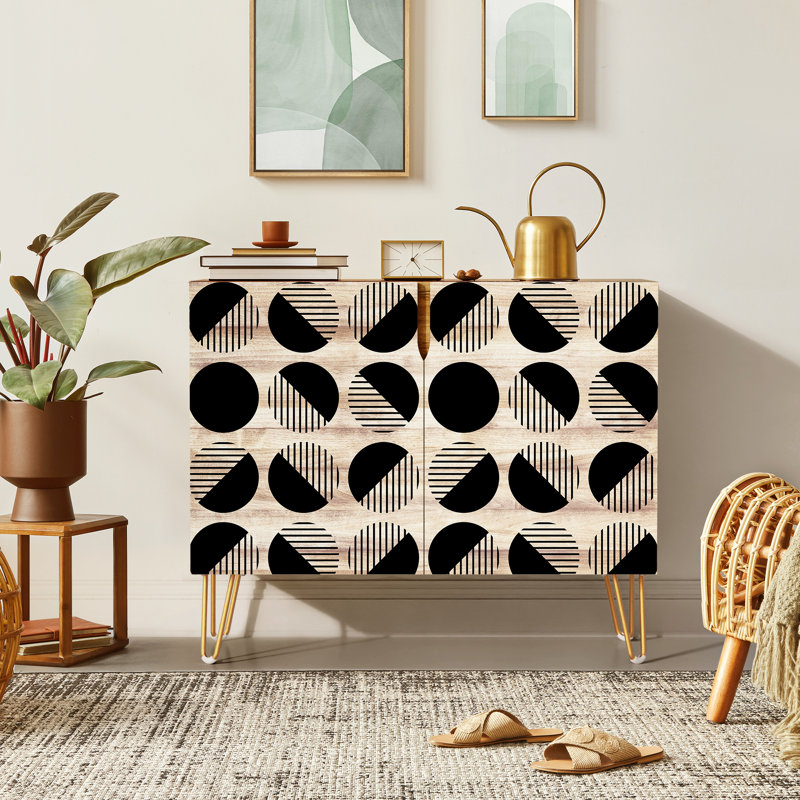 35'' Sideboard, Line Circle Black