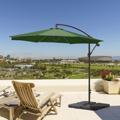 Hartt 120'' Cantilever Umbrella with Crank Lift , Counter Weights Included
