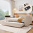 Full Size Upholstered Daybed With Storage Armrests, Trundle And Latest Integrated Bluetooth Audio System, Teddy Fleece, Beige