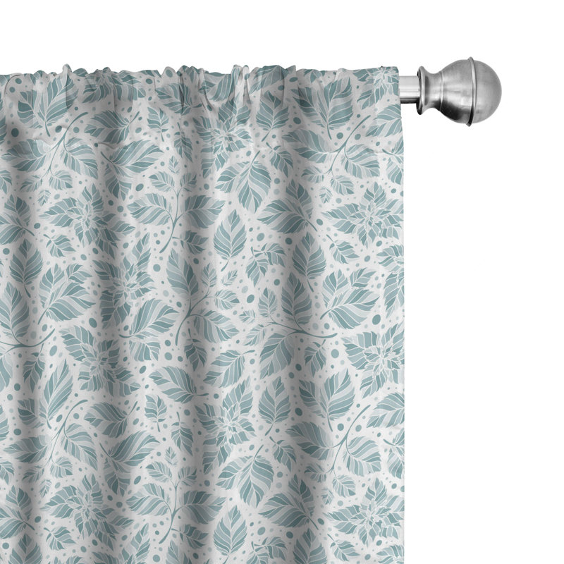 Leaves Semi-Sheer Rod Pocket Curtain Panels, 28" x 84"