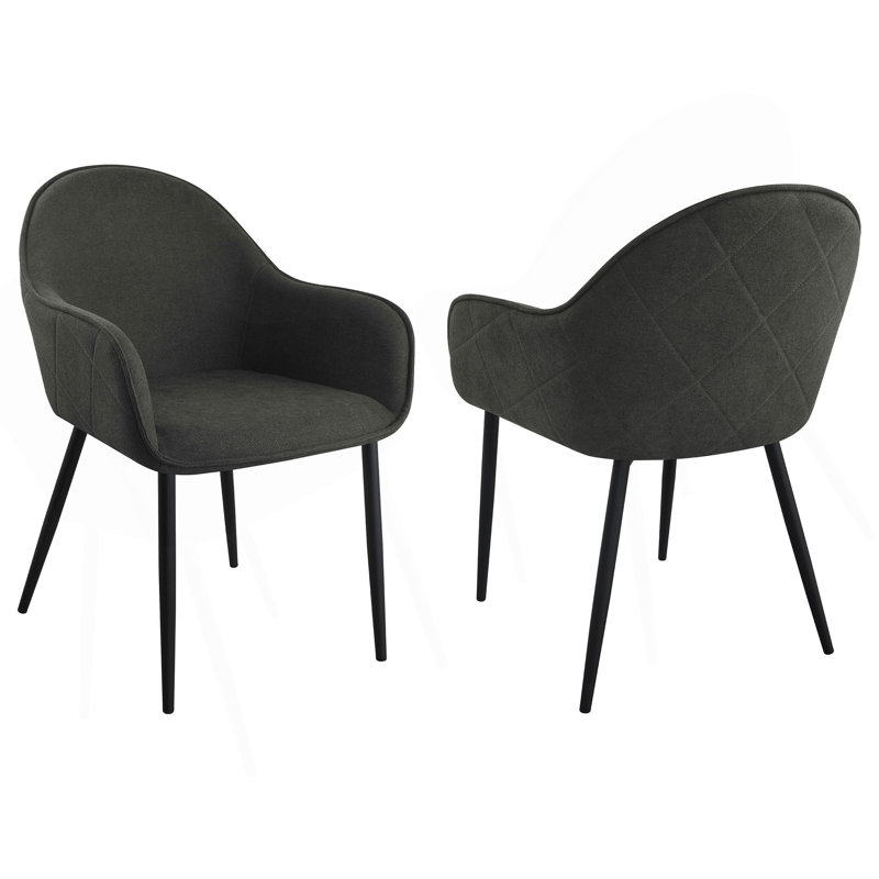 Chaise de salle à manger rembourrée Gresham, Gris anthracite