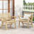 Transitional Style Outdoor Chairs ( Of 2) - Brown & Wood 2Pcs With Surface