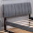 Gray teddy bear plush platform bed, full size, with built-in pull-out single extendable bed design.