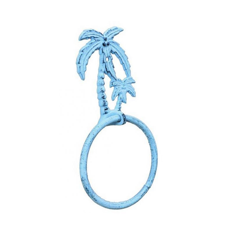Anneau à serviettes palmier tree, Bleu foncé délavé