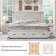 Hallerson Farmhouse Platform Bed Frame With 54"W Tall Geometric Headboard & Large Storage Space
