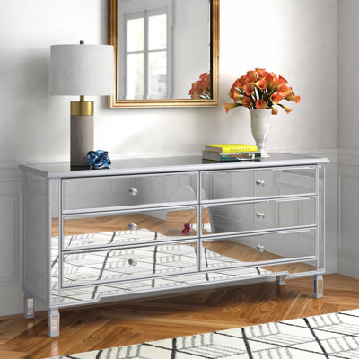 Commode double à miroir 6 tiroirs Brixton