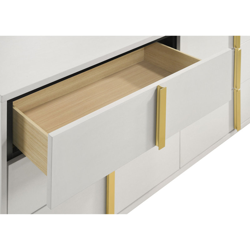 Commode 6 tiroirs Deeyn, Blanc