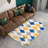 Blue Yellow Gray Moroccan Area Rug for Patio Living Room, 5' x 7', Vibrant Tones