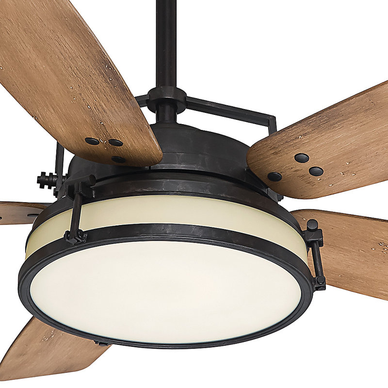 56" Caneel Bay 5 - Blade Standard Ceiling Fan with Wall Control and Light Kit Included