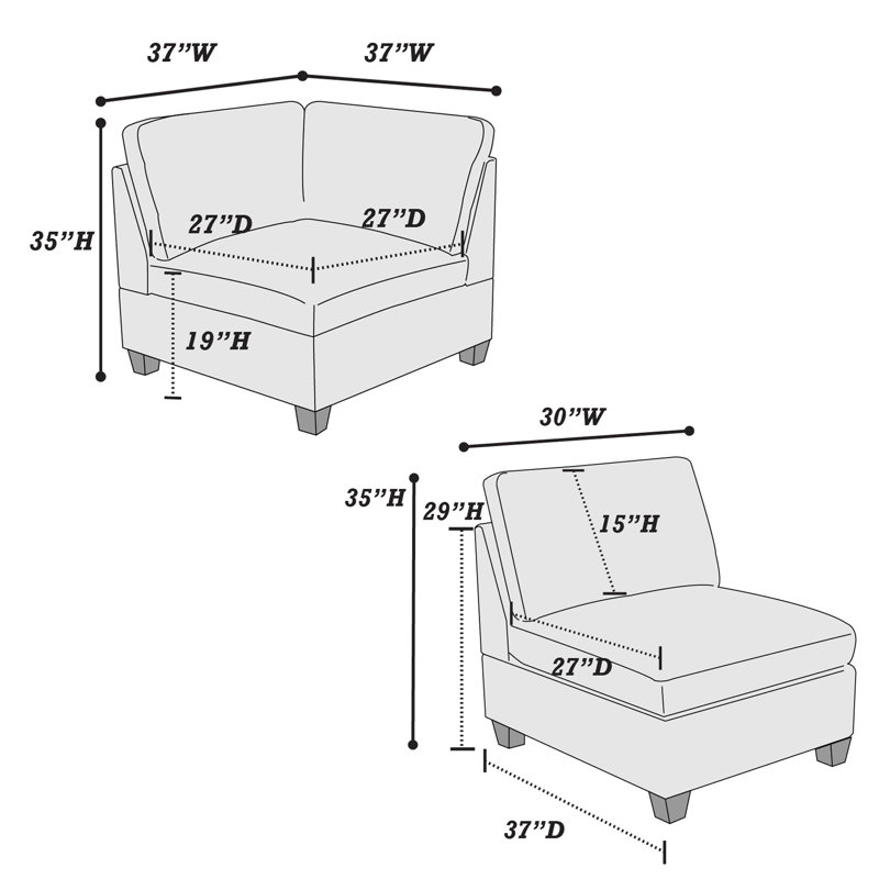 Canapé moderne 2 pièces MODULAR