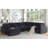 129.7" U Shape Sectional Sofa Cloud Couch With Removable Ottomans-1839645422