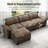 158" Modular Sectional Sofa, Oversized U Shaped Couches with Ottomans, 6-Seater Deep Seat Sofa with Throw Pillow-1766267114-1766188920