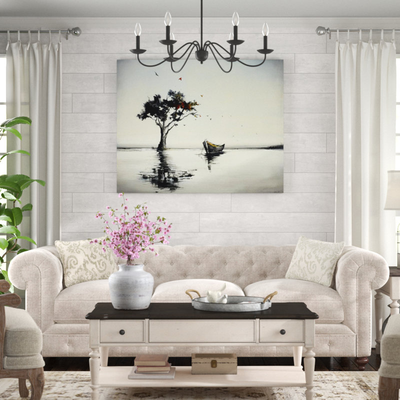 «Reflective Pools I» par Sydney Edmunds - sur toile, H 40 po x l 50 po x P 1,5 po, Extérieur
