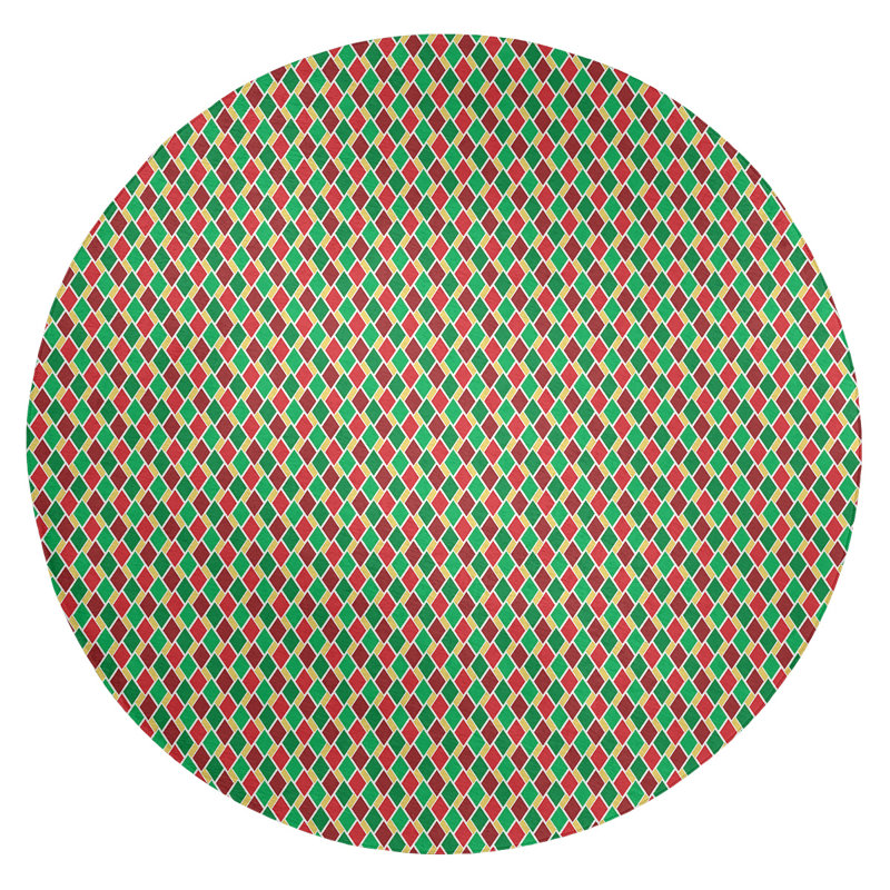 Chenille Geometric Indoor Rug, Round 5'