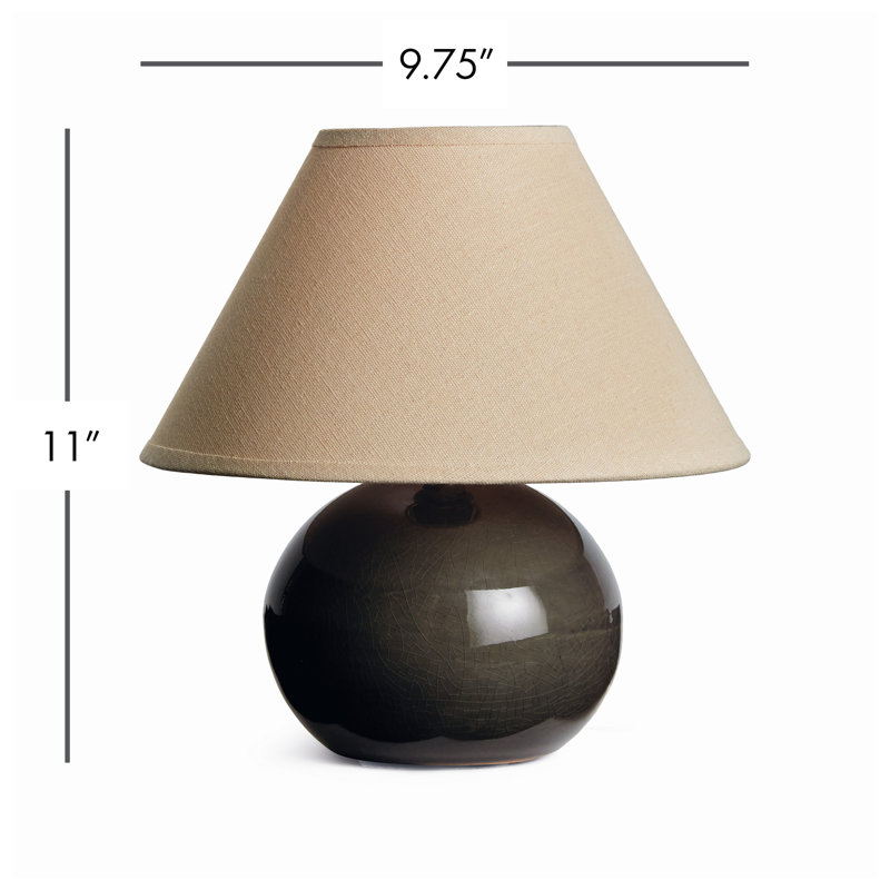 Oscar Standard Table Lamp, Gray, 11" H x 10" W x 10" D