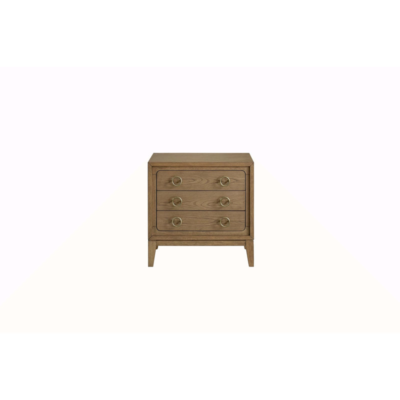 Table de chevet 3 tiroirs avec finition USB au lait
