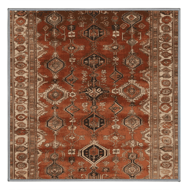 Tapis brun lavable à la machine, Carré 6 pi