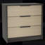 Commodes | Commode 3 tiroirs Maryland, wengé noir / pin, plateau supérieur | Panneau de particules | Multicolore-1188227913